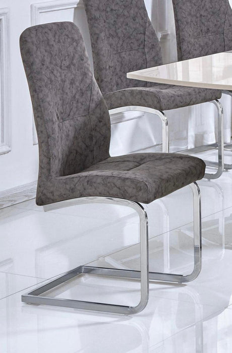 Riverson Dining Chairs Chrome and Grey