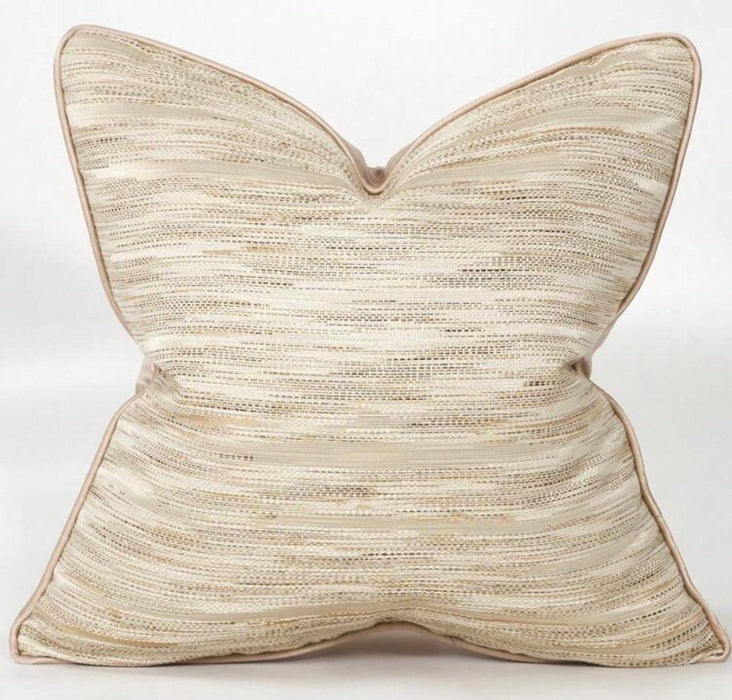 Beige Rainbow Luxury Piped Decoration Cushion