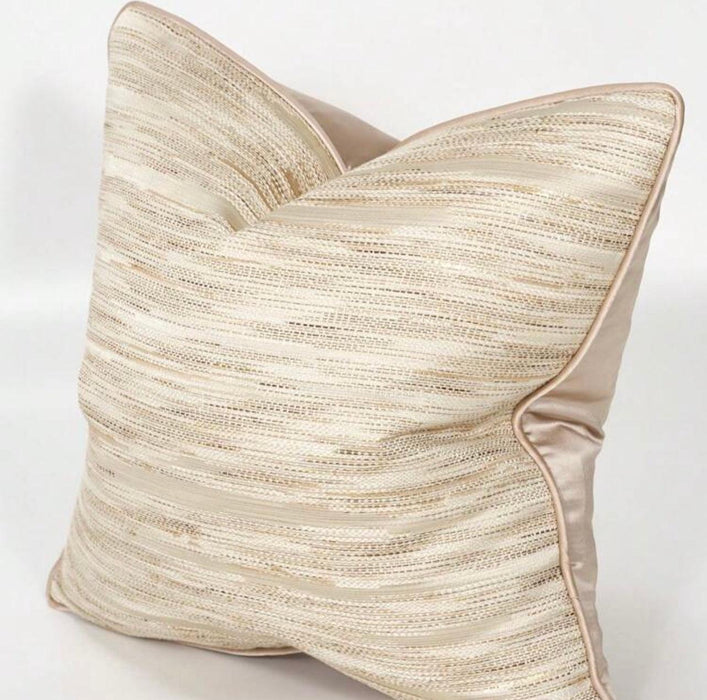 Beige Rainbow Luxury Piped Decoration Cushion