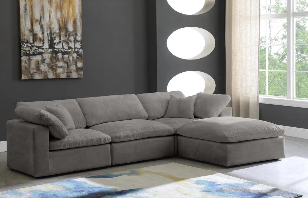 Luxury Candy Feather Filled 4 Piece Sectional Sofa