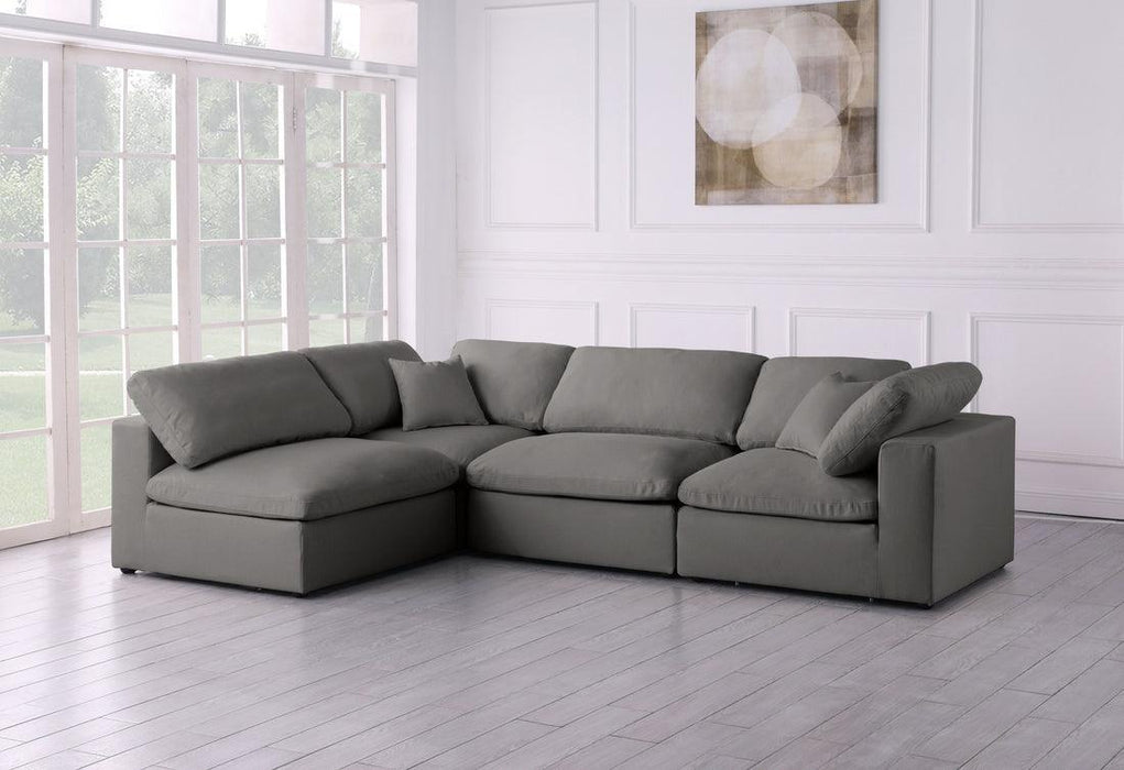 Luxury Candy Feather Filled 4 Piece Sectional Sofa