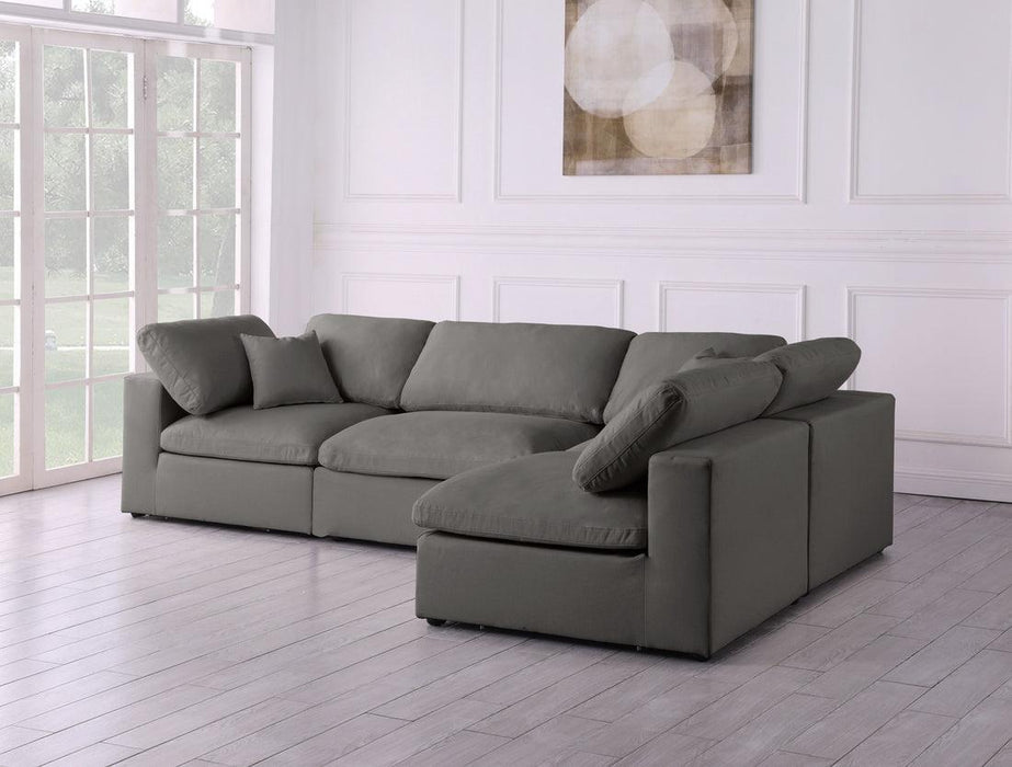 Luxury Candy Feather Filled 4 Piece Sectional Sofa