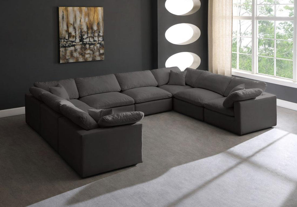 Luxury Candy Feather Filled 8 Pieces Sectional Sofa