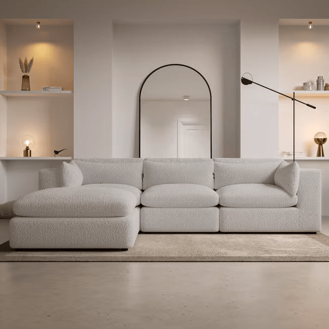 Hudders Boucle Cream Sofa Set