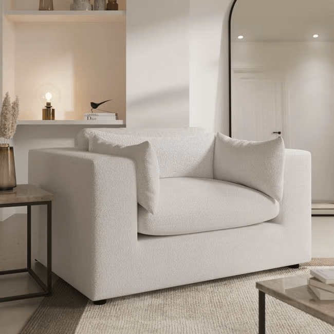 Hudders Boucle Cream Sofa Set