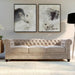 Chaplin Chesterfield Cream Sofa in Italian Plush Velvet Fabric - Couchek