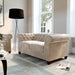 Chaplin Chesterfield Cream Sofa in Italian Plush Velvet Fabric - Couchek