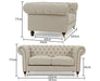 Chester buttoned Sofa Range in Linen Ivory - Couchek