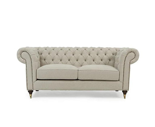 Chester buttoned Sofa Range in Linen Ivory - Couchek