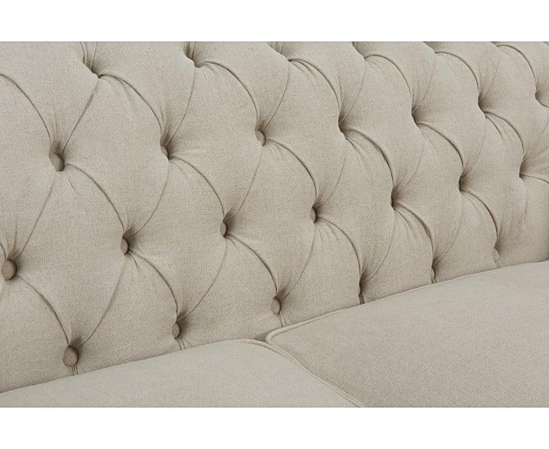 Chester buttoned Sofa Range in Linen Ivory - Couchek