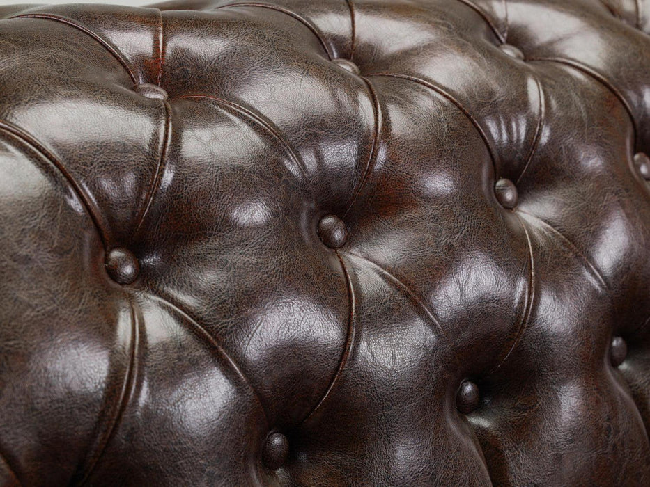 Chesterfield Leather 2 Seater - Antique Brown - Couchek