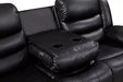 Parma Aiyr Leather Reclining Sofa - Black 