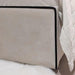 Mercer Cream Velvet Luxury Panelled Bed with Black Borders - Couchek