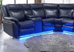 Monica Recliner Corner Sofa With Led Lights - Black - Couchek