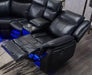 Monica Recliner Corner Sofa With Led Lights - Black - Couchek