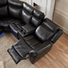 Monica Recliner Corner Sofa With Led Lights - Black - Couchek