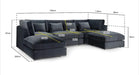 Murph U Shape Sofa in Italian Velvet - Couchek