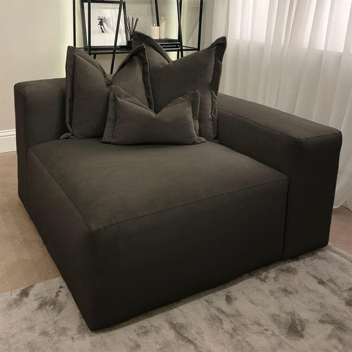 Lenox Black Velvet Pillow Back Sofa Range - Couchek