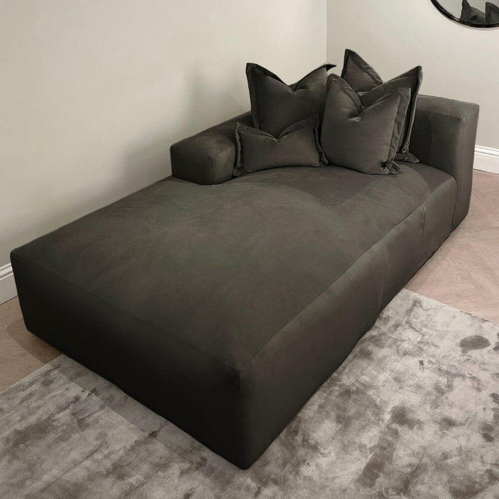 Lenox Black Velvet Pillow Back Sofa Range - Couchek