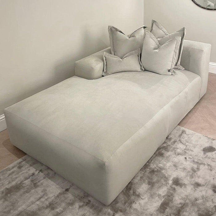 Lenox Silver Velvet Pillow Back Sofa Range - Couchek