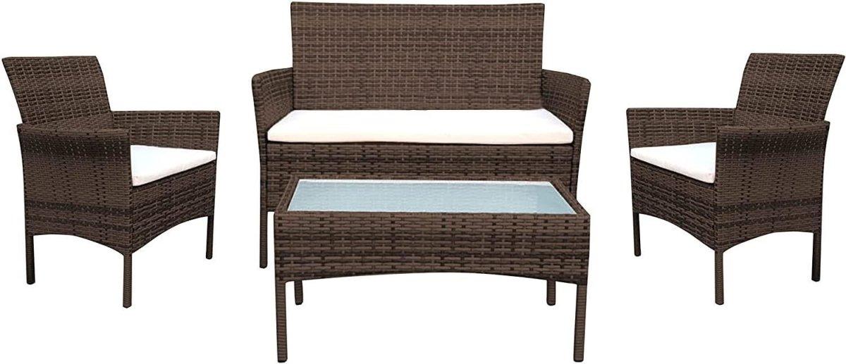 Lucia 4 Seater Rattan Effect Sofa Set - Couchek