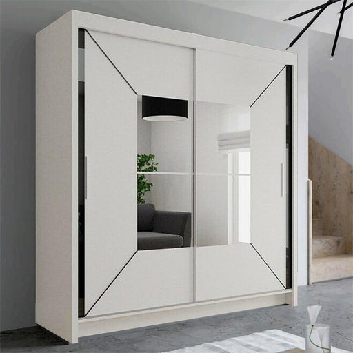 NIKOLA WHITE SLIDING DOOR WARDROBE - Couchek