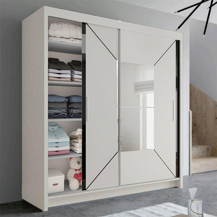 NIKOLA WHITE SLIDING DOOR WARDROBE - Couchek