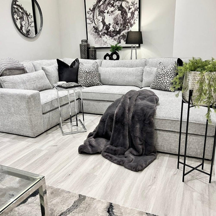 Rovigo Premium Corner Sofa - Ash Grey - Couchek