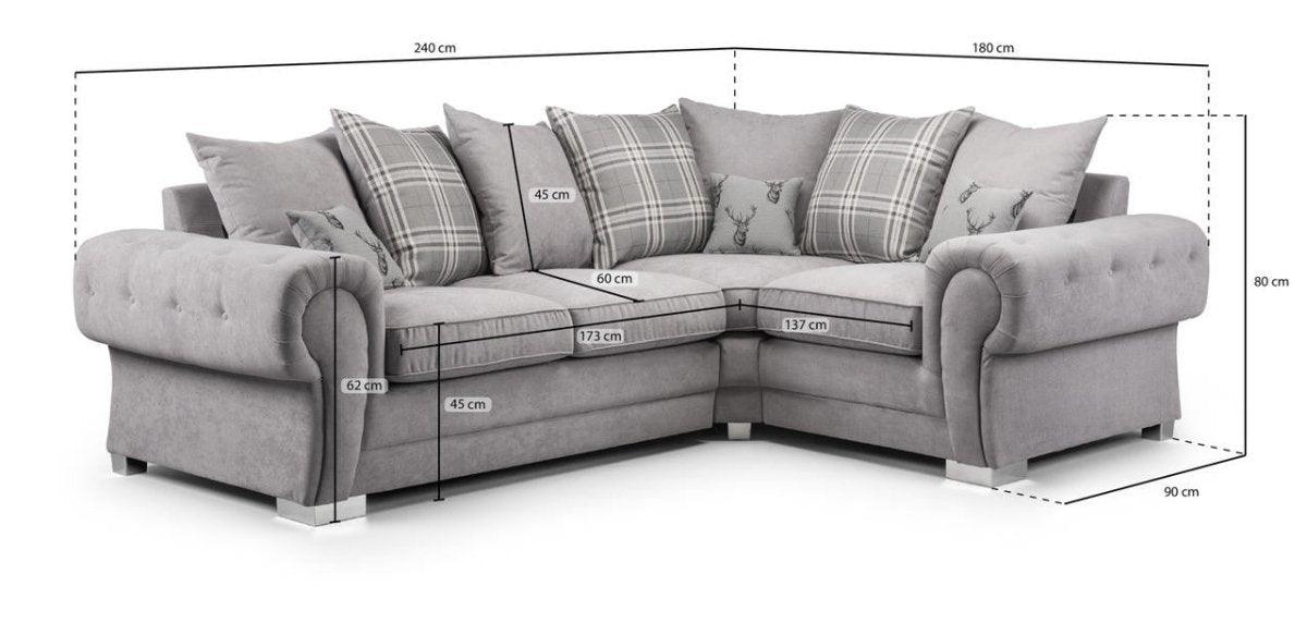 Verona Scatterback Left Hand Corner Sofa - Couchek